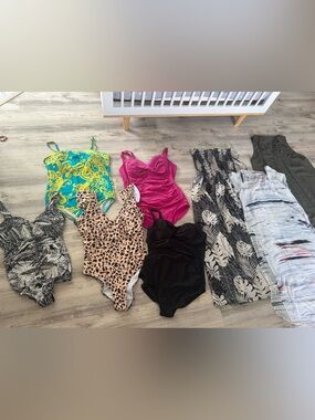 Plus size women swimming suits swimsuits one piece set of 5 and set of 3 cover